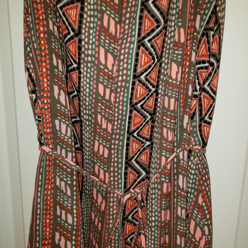 Fun Aztec design romper with belt around waist